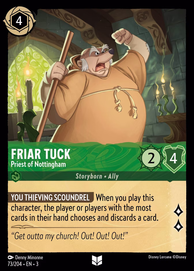 Friar Tuck - Priest of Nottingham — Into the Inklands #73 (Disney Lorcana card)