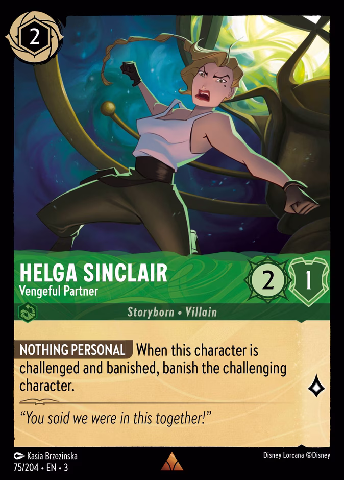 Helga Sinclair - Vengeful Partner — Into the Inklands #75 (Disney Lorcana card)