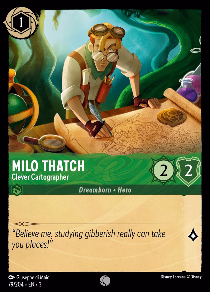 Milo Thatch - Clever Cartographer — Into the Inklands #79 (Disney Lorcana card)