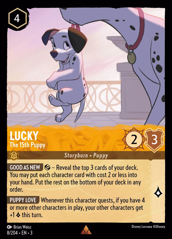 Lucky - The 15th Puppy — Into the Inklands #8 (Disney Lorcana card)