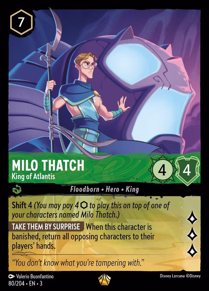 Milo Thatch - King of Atlantis — Into the Inklands #80 (Disney Lorcana card)