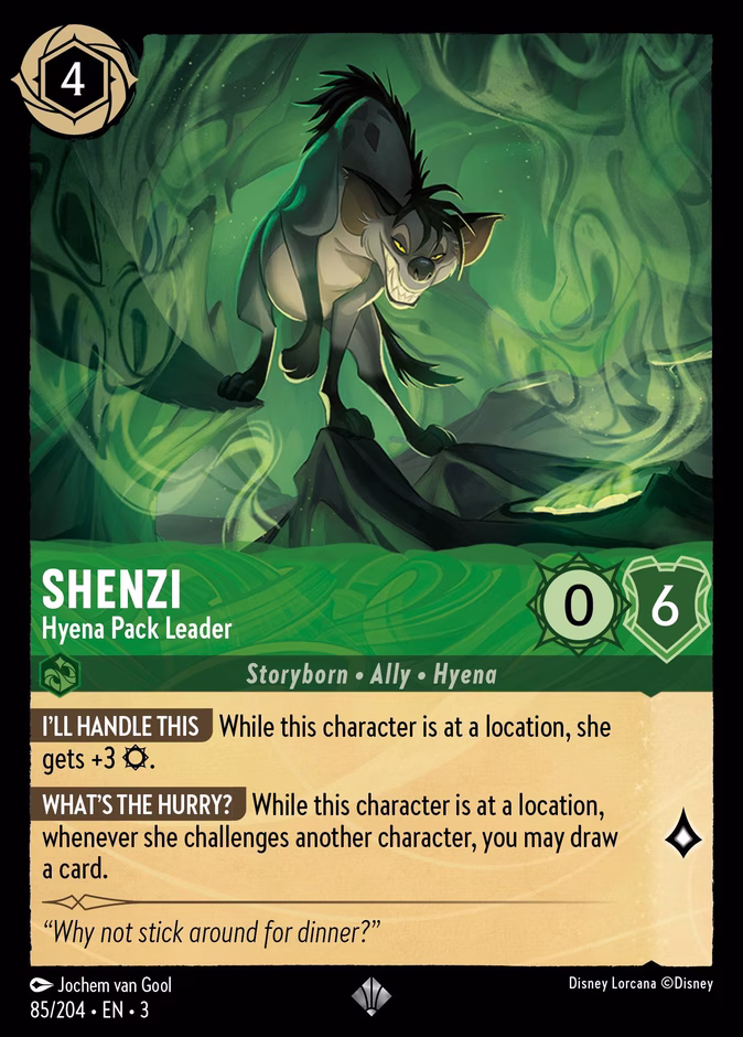 Shenzi - Hyena Pack Leader — Into the Inklands #85 (Disney Lorcana card)