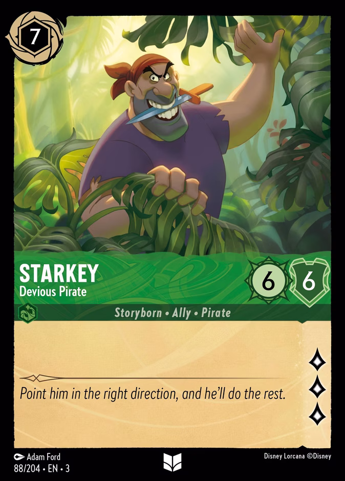 Starkey - Devious Pirate — Into the Inklands #88 (Disney Lorcana card)