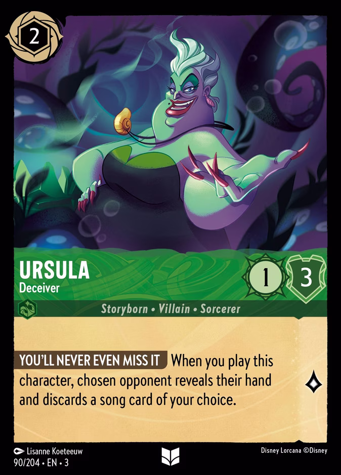 Ursula - Deceiver — Into the Inklands #90 (Disney Lorcana card)