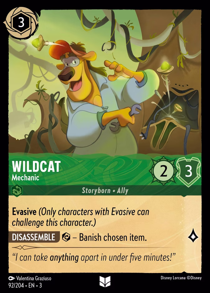 Wildcat - Mechanic — Into the Inklands #92 (Disney Lorcana card)