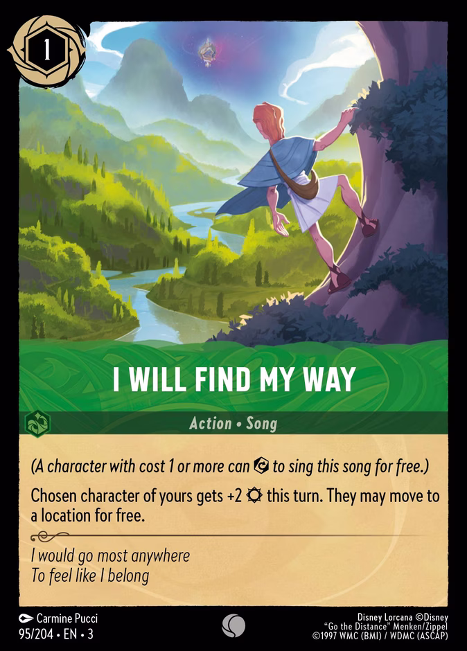 I Will Find My Way — Into the Inklands #95 (Disney Lorcana card)