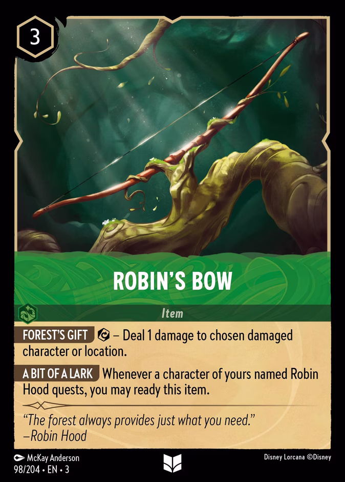Robin's Bow — Into the Inklands #98 (Disney Lorcana card)