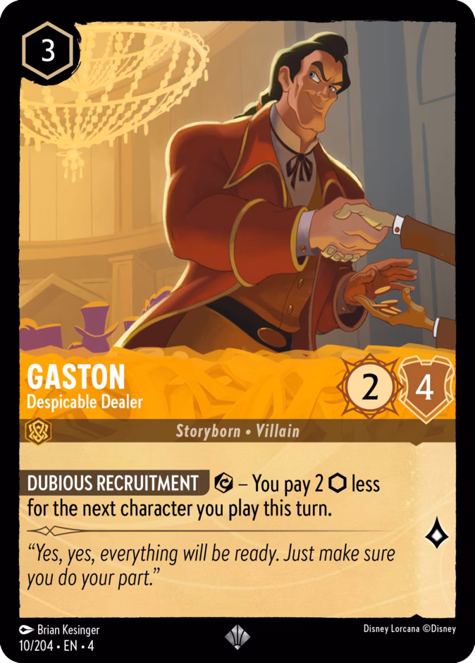 Gaston - Despicable Dealer — Ursula's Return #10 (Disney Lorcana card)