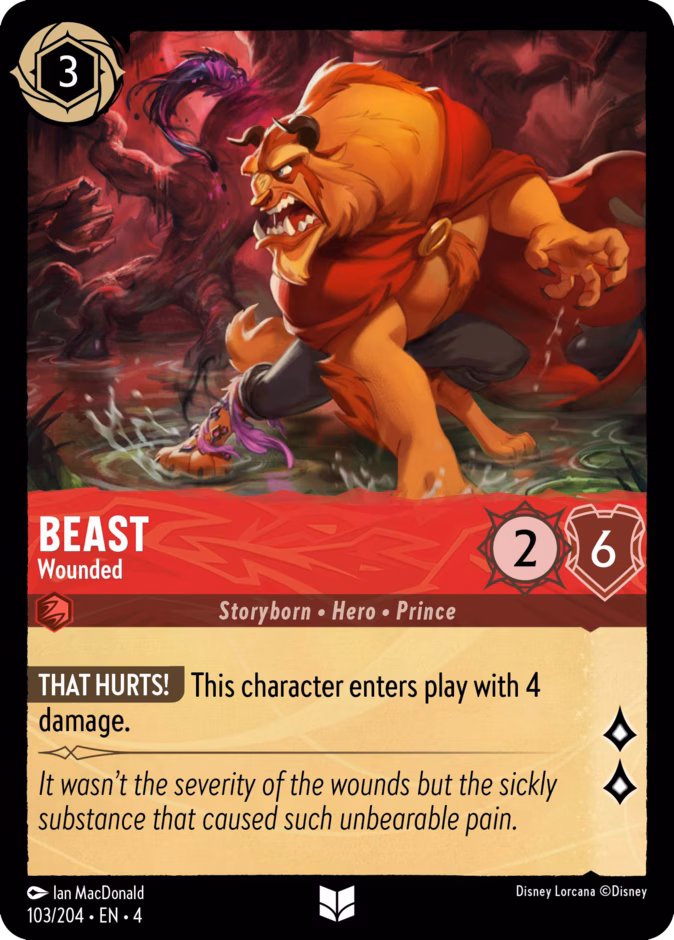 Beast - Wounded — Ursula's Return #103 (Disney Lorcana card)