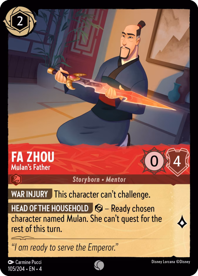 Fa Zhou - Mulan's Father — Ursula's Return #105 (Disney Lorcana card)