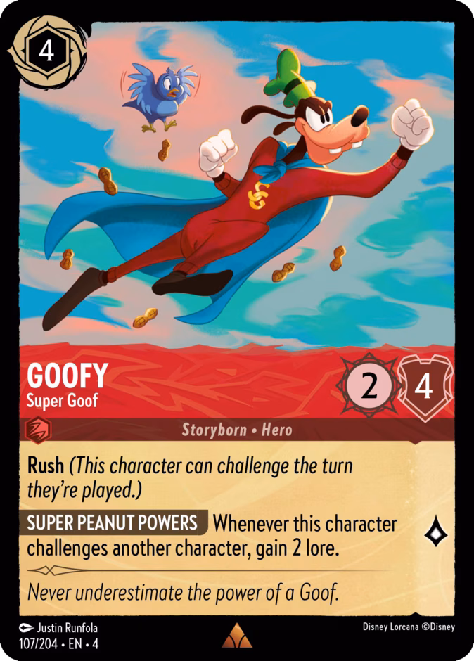 Goofy - Super Goof — Ursula's Return #107 (Disney Lorcana card)