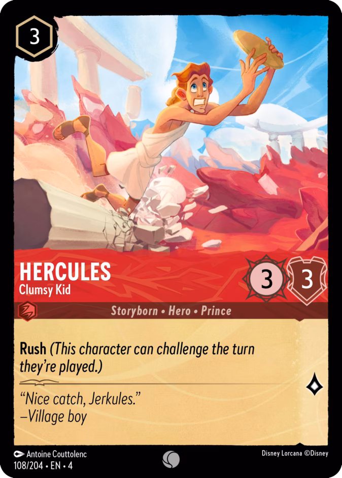 Hercules - Clumsy Kid — Ursula's Return #108 (Disney Lorcana card)