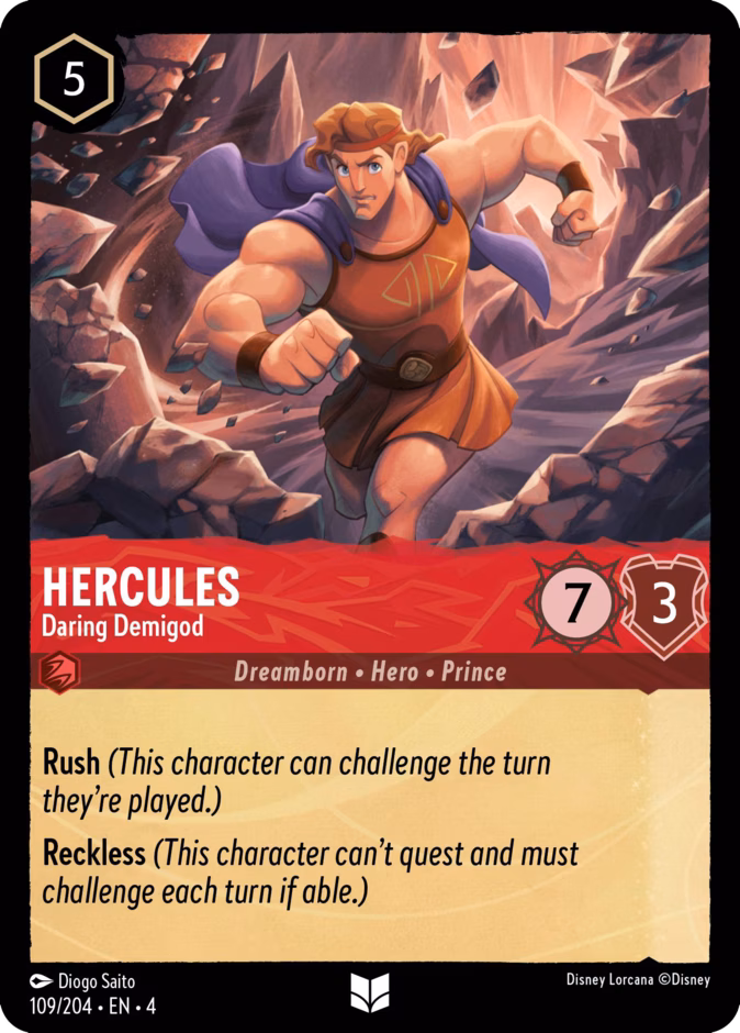 Hercules - Daring Demigod — Ursula's Return #109 (Disney Lorcana card)