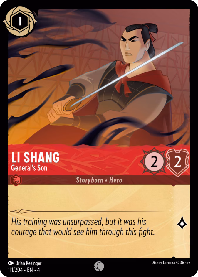 Li Shang - General’s Son — Ursula's Return #111 (Disney Lorcana card)