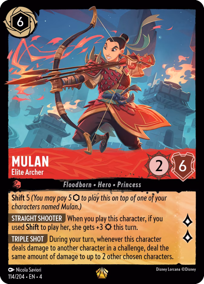 Mulan - Elite Archer — Ursula's Return #114 (Disney Lorcana card)