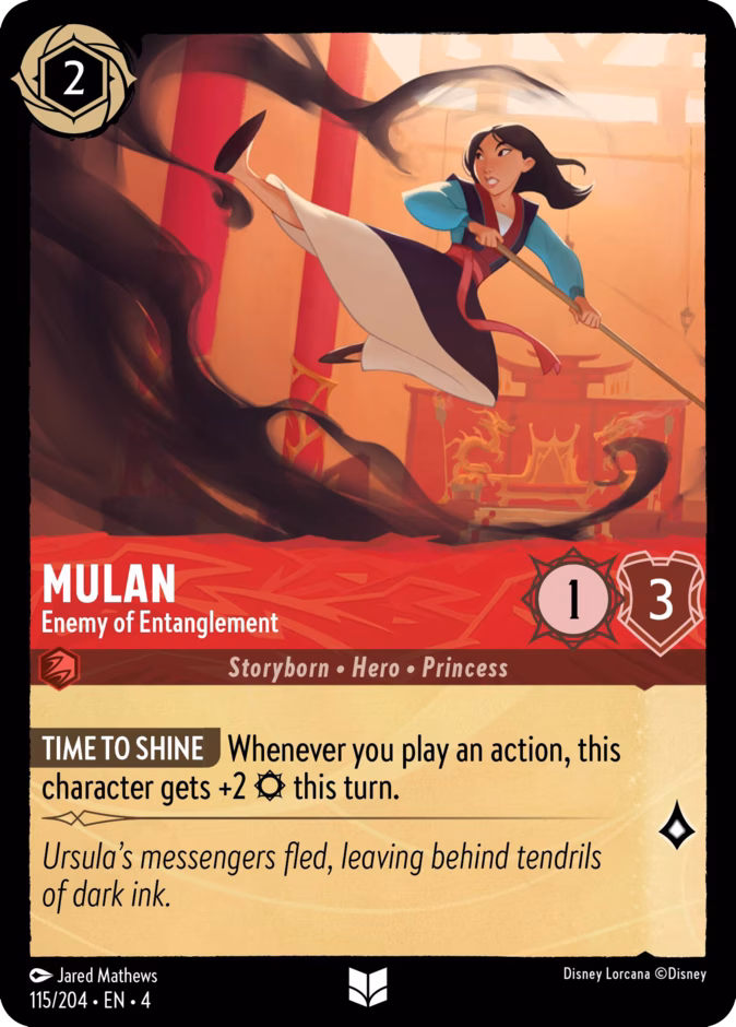 Mulan - Enemy of Entanglement — Ursula's Return #115 (Disney Lorcana card)