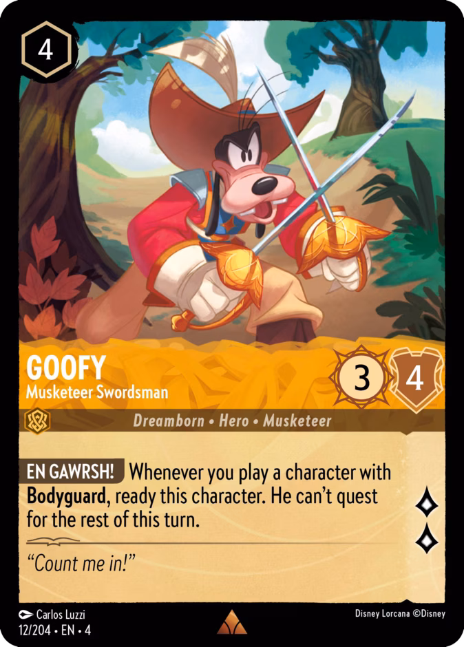 Goofy - Musketeer Swordsman — Ursula's Return #12 (Disney Lorcana card)