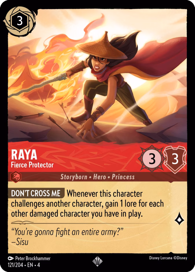 Raya - Fierce Protector — Ursula's Return #121 (Disney Lorcana card)