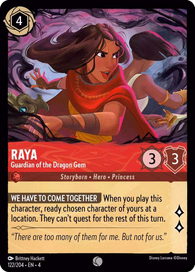 Raya - Guardian of the Dragon Gem — Ursula's Return #122 (Disney Lorcana card)