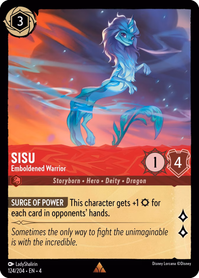Sisu - Emboldened Warrior — Ursula's Return #124 (Disney Lorcana card)