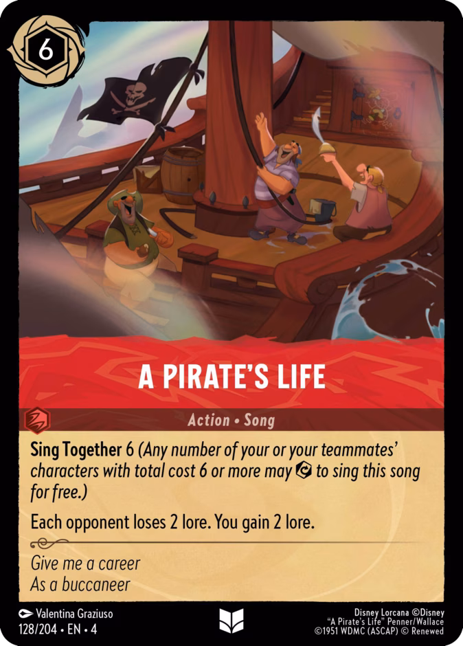 A Pirate's Life — Ursula's Return #128 (Disney Lorcana card)
