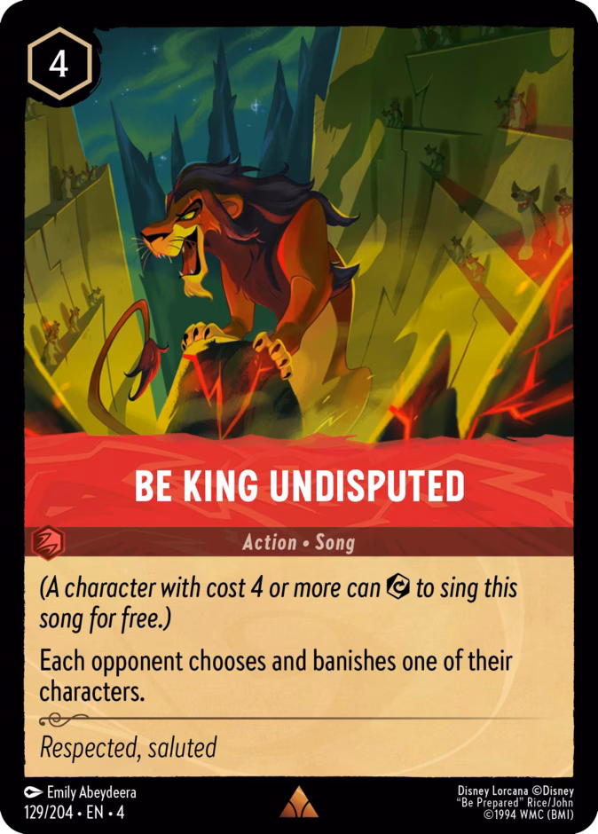 Be King Undisputed — Ursula's Return #129 (Disney Lorcana card)
