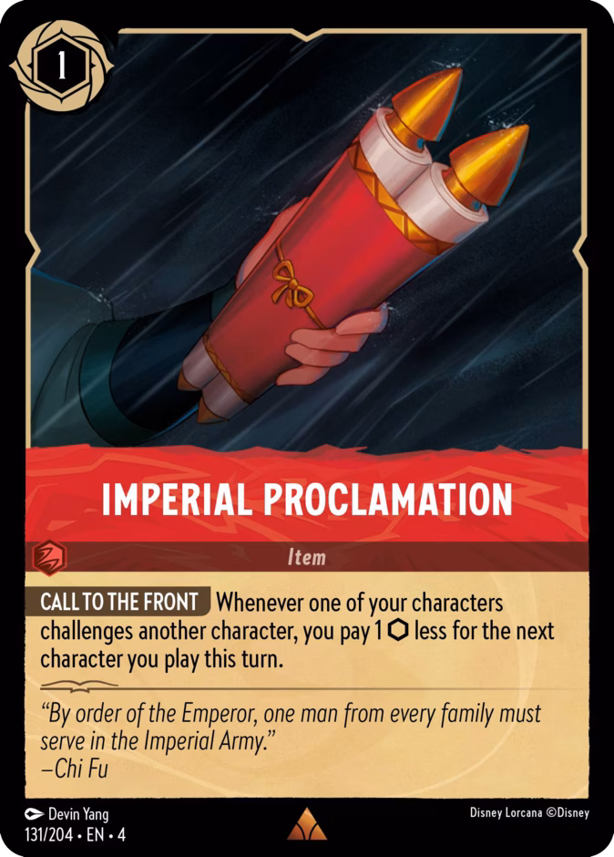 Imperial Proclamation — Ursula's Return #131 (Disney Lorcana card)