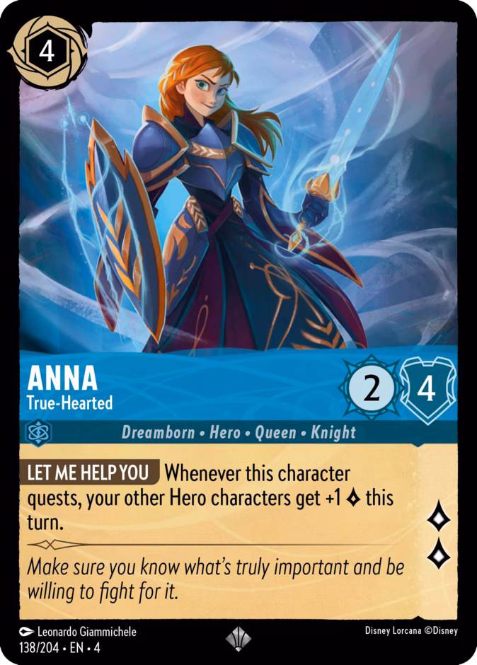 Anna - True-Hearted — Ursula's Return #138 (Disney Lorcana card)