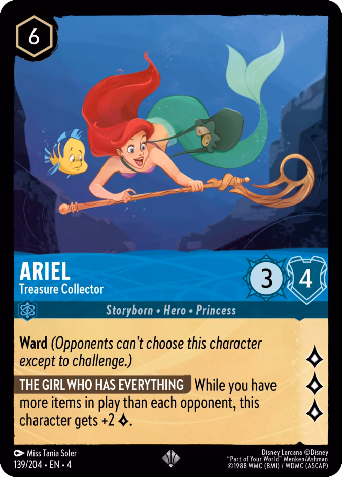 Ariel - Treasure Collector — Ursula's Return #139 (Disney Lorcana card)