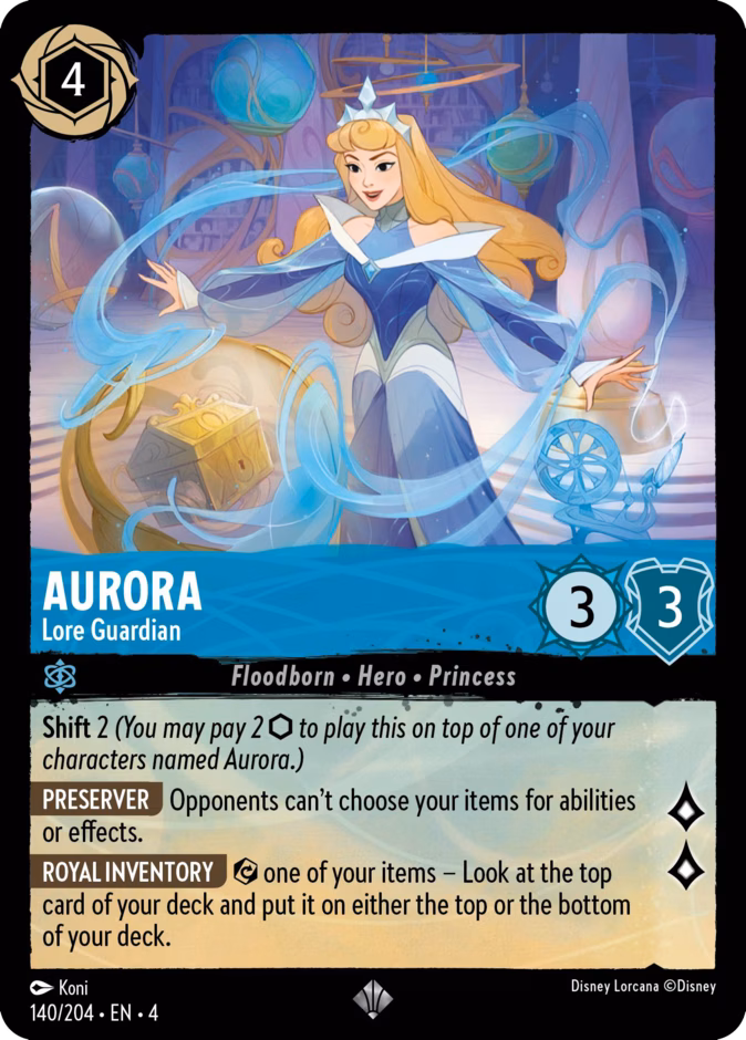 Aurora - Lore Guardian — Ursula's Return #140 (Disney Lorcana card)