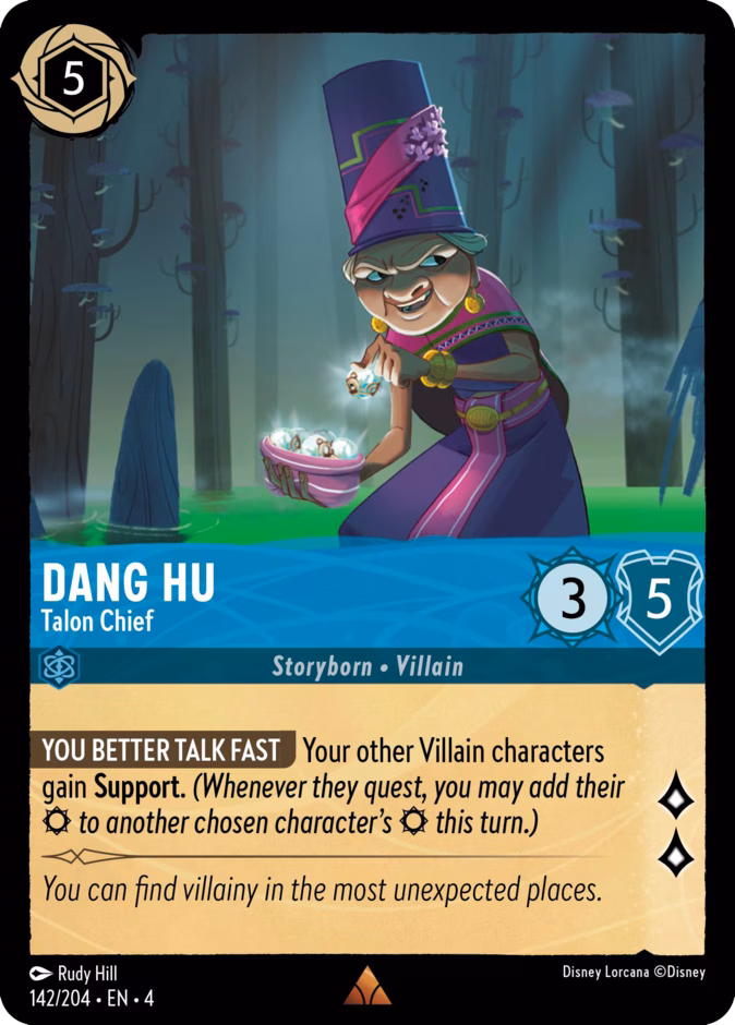 Dang Hu - Talon Chief — Ursula's Return #142 (Disney Lorcana card)