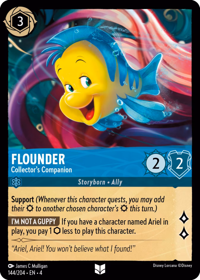 Flounder - Collector’s Companion — Ursula's Return #144 (Disney Lorcana card)