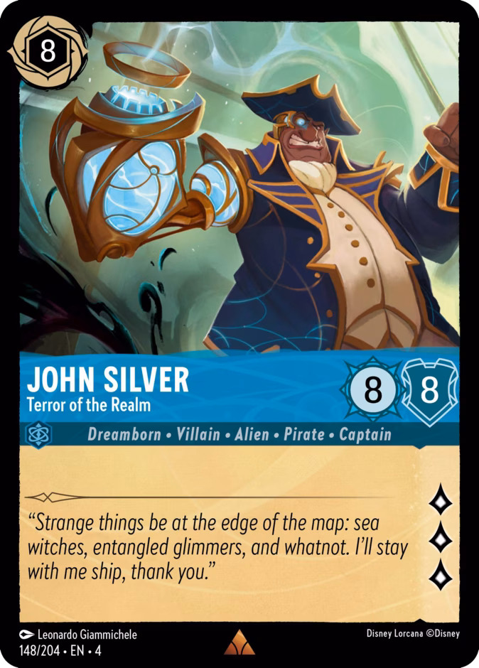 John Silver - Terror of the Realm — Ursula's Return #148 (Disney Lorcana card)
