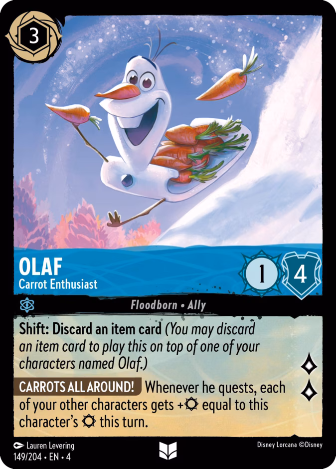 Olaf - Carrot Enthusiast — Ursula's Return #149 (Disney Lorcana card)