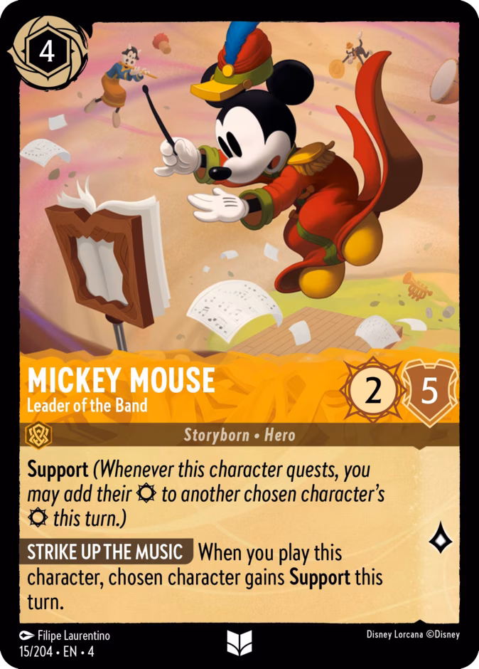 Mickey Mouse - Leader of the Band — Ursula's Return #15 (Disney Lorcana card)