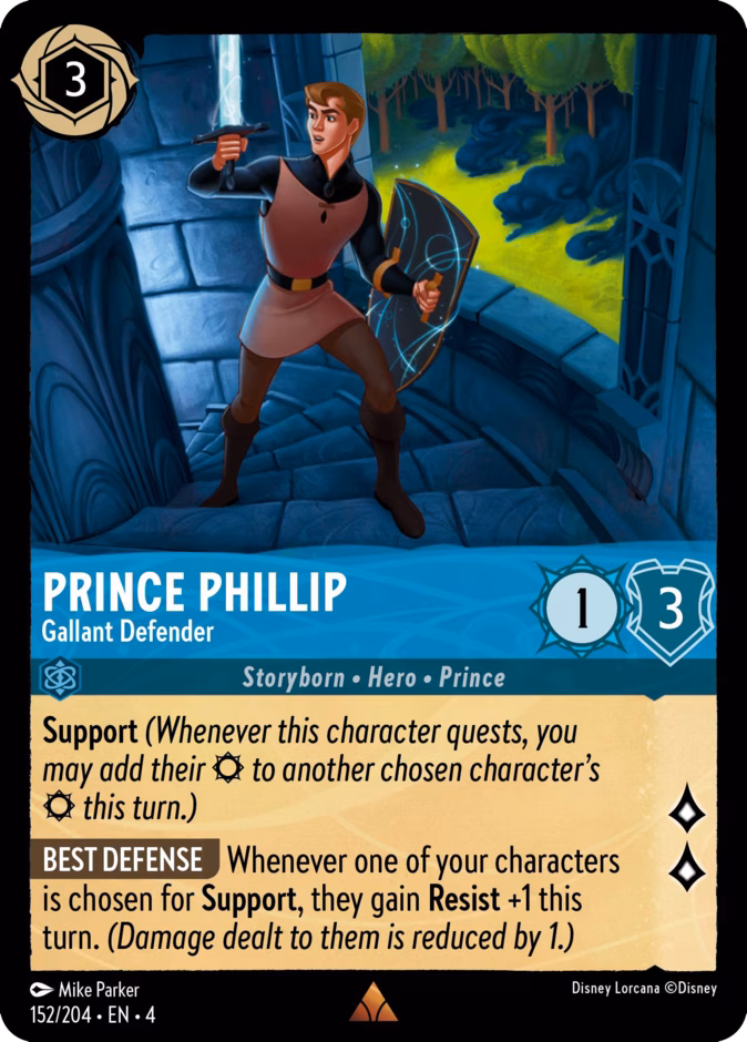 Prince Phillip - Gallant Defender — Ursula's Return #152 (Disney Lorcana card)