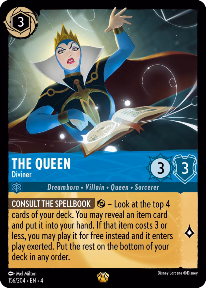 The Queen - Diviner — Ursula's Return #156 (Disney Lorcana card)