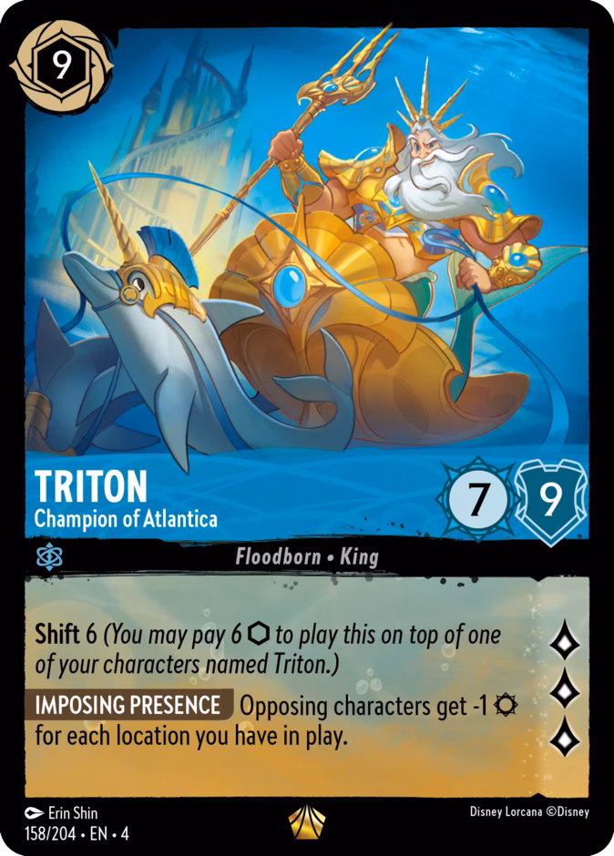 Triton - Champion of Atlantica — Ursula's Return #158 (Disney Lorcana card)