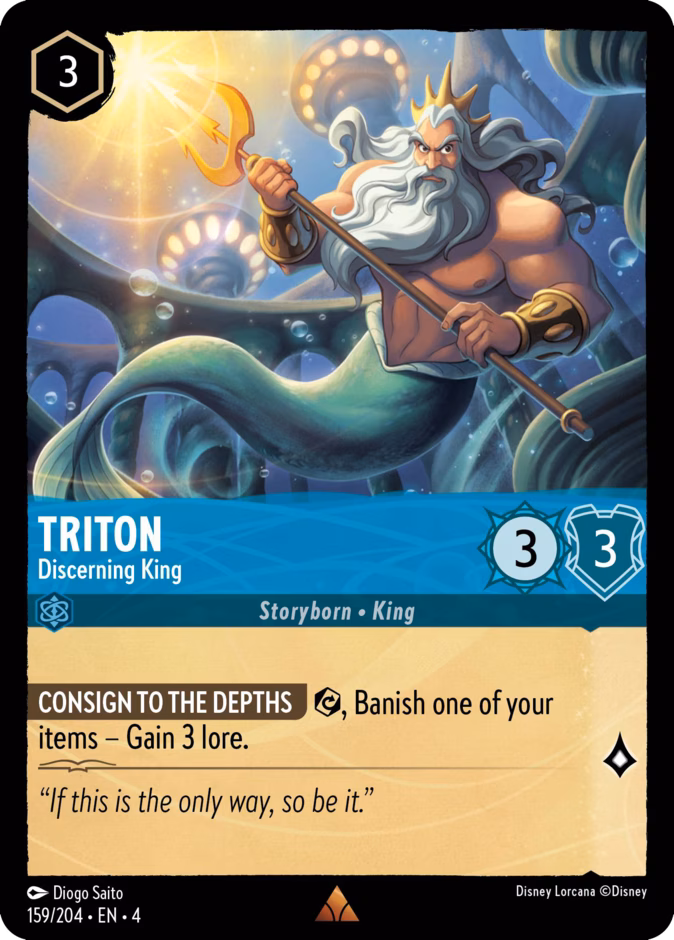 Triton - Discerning King — Ursula's Return #159 (Disney Lorcana card)