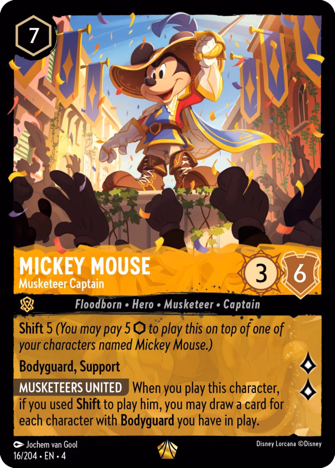 Mickey Mouse - Musketeer Captain — Ursula's Return #16 (Disney Lorcana card)