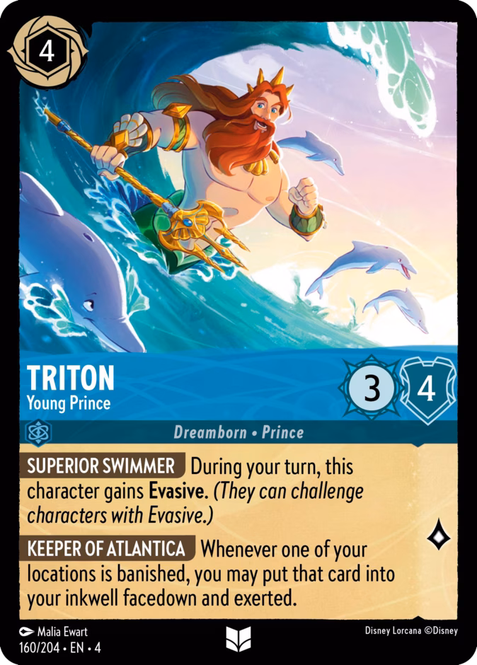 Triton - Young Prince — Ursula's Return #160 (Disney Lorcana card)