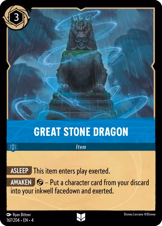 Great Stone Dragon — Ursula's Return #167 (Disney Lorcana card)