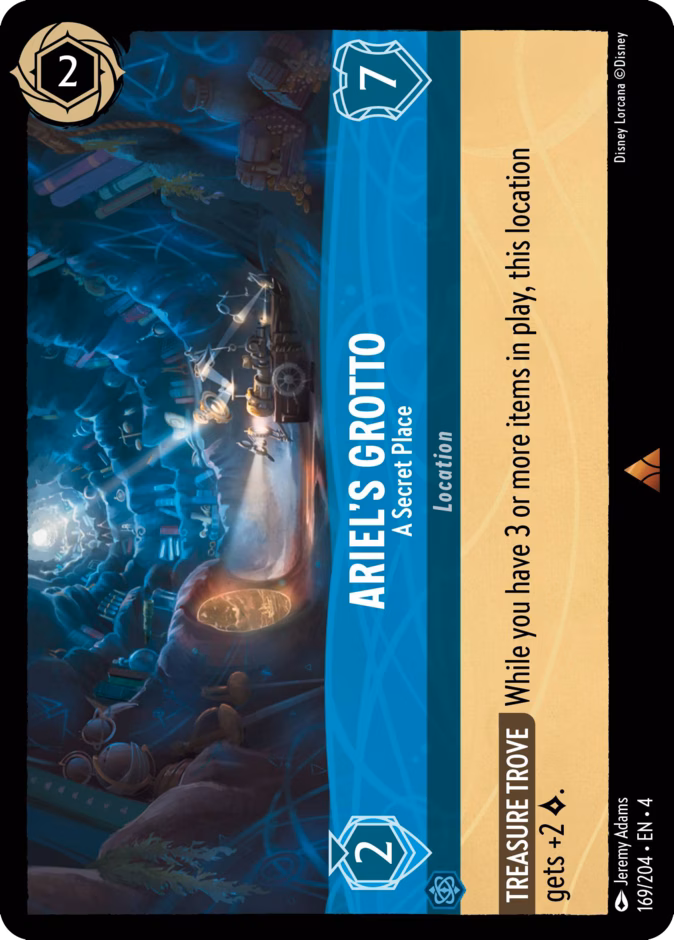 Ariel’s Grotto - A Secret Place — Ursula's Return #169 (Disney Lorcana card)