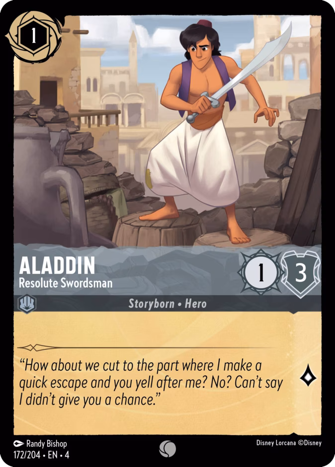 Aladdin - Resolute Swordsman — Ursula's Return #172 (Disney Lorcana card)