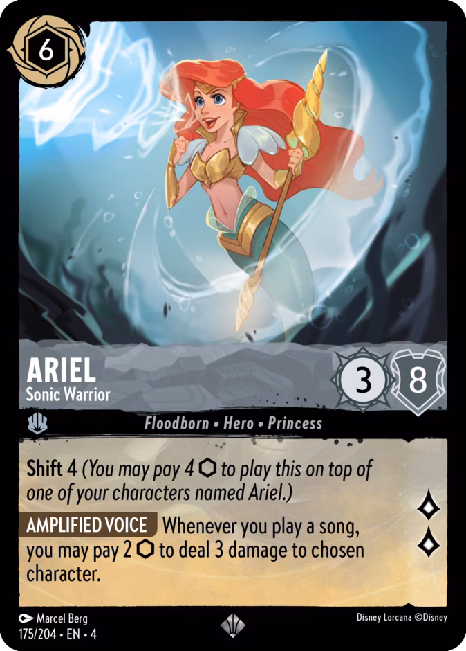 Ariel - Sonic Warrior — Ursula's Return #175 (Disney Lorcana card)