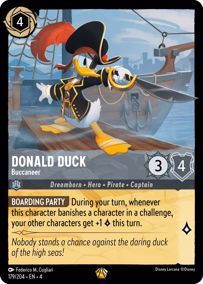 Donald Duck - Buccaneer — Ursula's Return #179 (Disney Lorcana card)