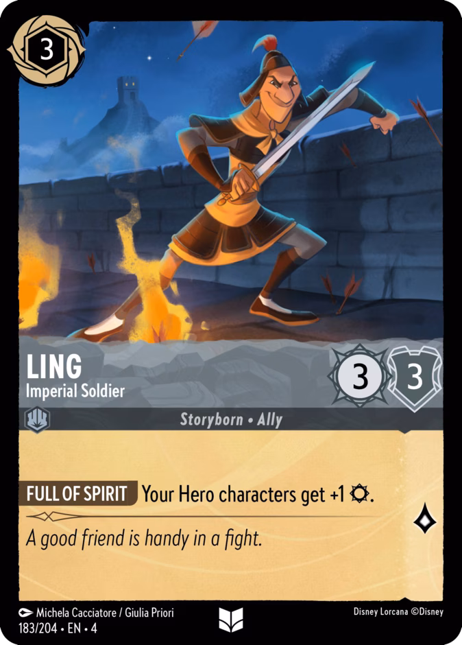 Ling - Imperial Soldier — Ursula's Return #183 (Disney Lorcana card)