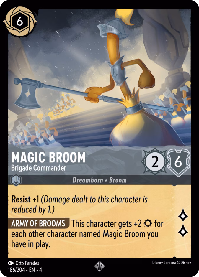 Magic Broom - Brigade Commander — Ursula's Return #186 (Disney Lorcana card)