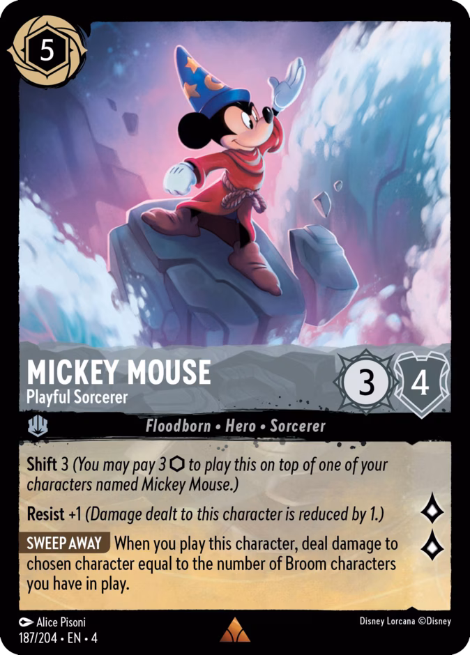 Mickey Mouse - Playful Sorcerer — Ursula's Return #187 (Disney Lorcana card)
