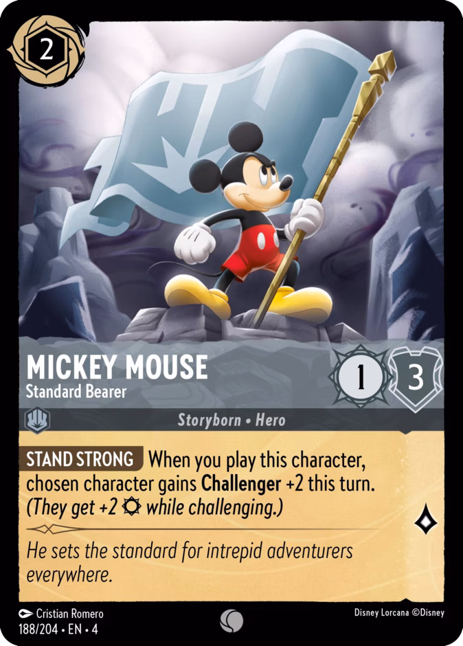 Mickey Mouse - Standard Bearer — Ursula's Return #188 (Disney Lorcana card)